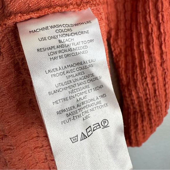 Anthropologie Waffle Wrap Dress, Orange XL - Fall, Autumn, Cozy, Lightweight - Picture 8 of 10